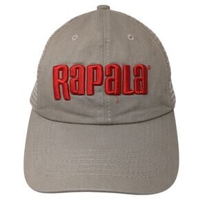 Rapala Strapback Trucker Hat Beige One Size Adjustable Embroidered Mesh Back